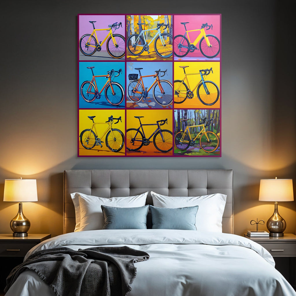 Colorful Stylish Bicycles Collage Artwork