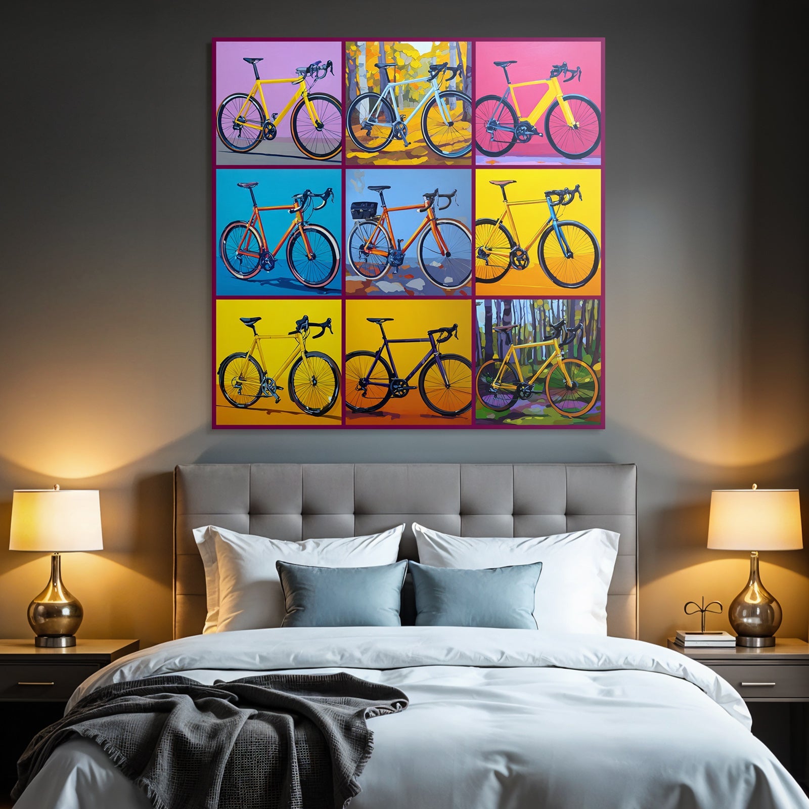 Colorful Stylish Bicycles Collage Artwork