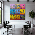 Colorful Stylish Bicycles Collage Artwork