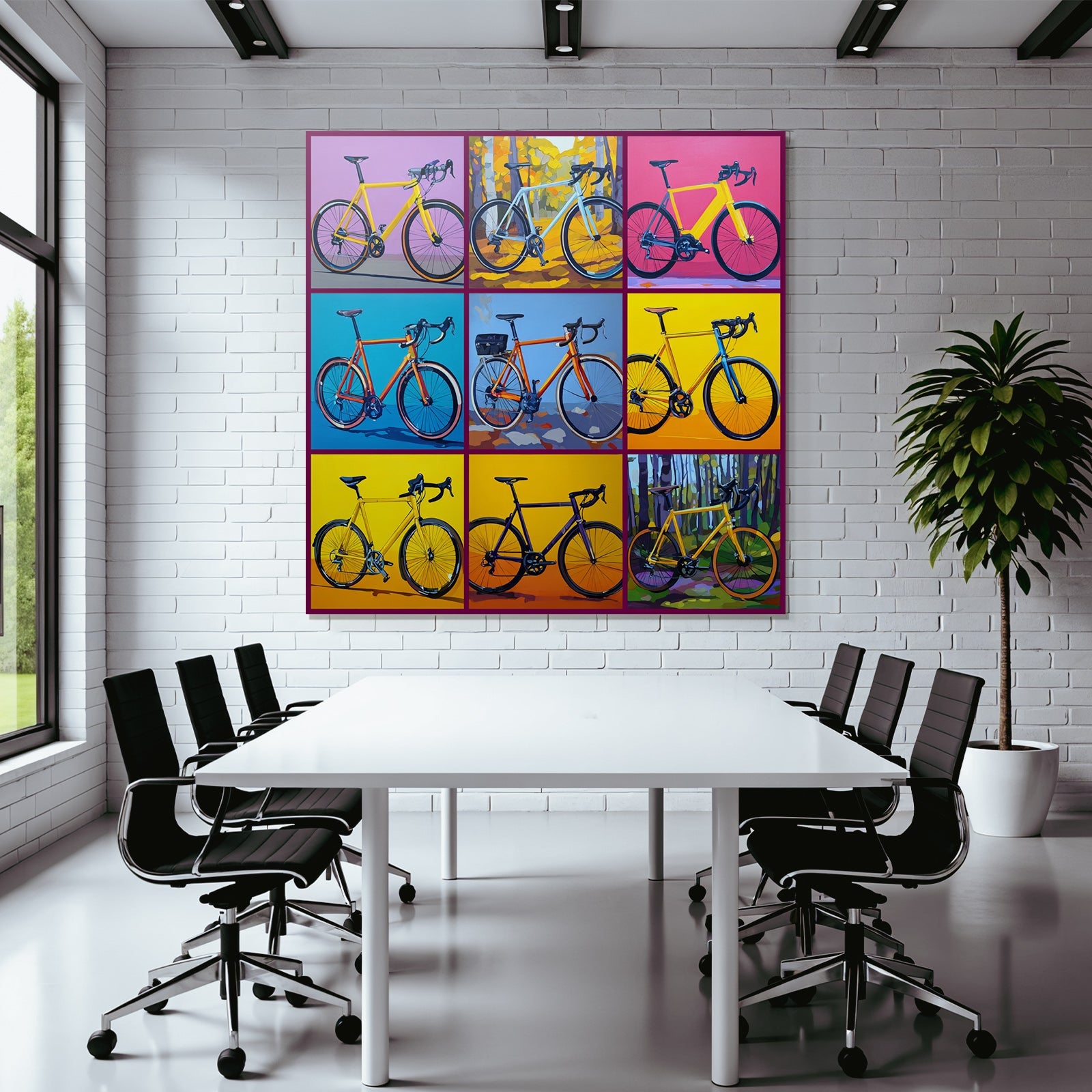 Colorful Stylish Bicycles Collage Artwork