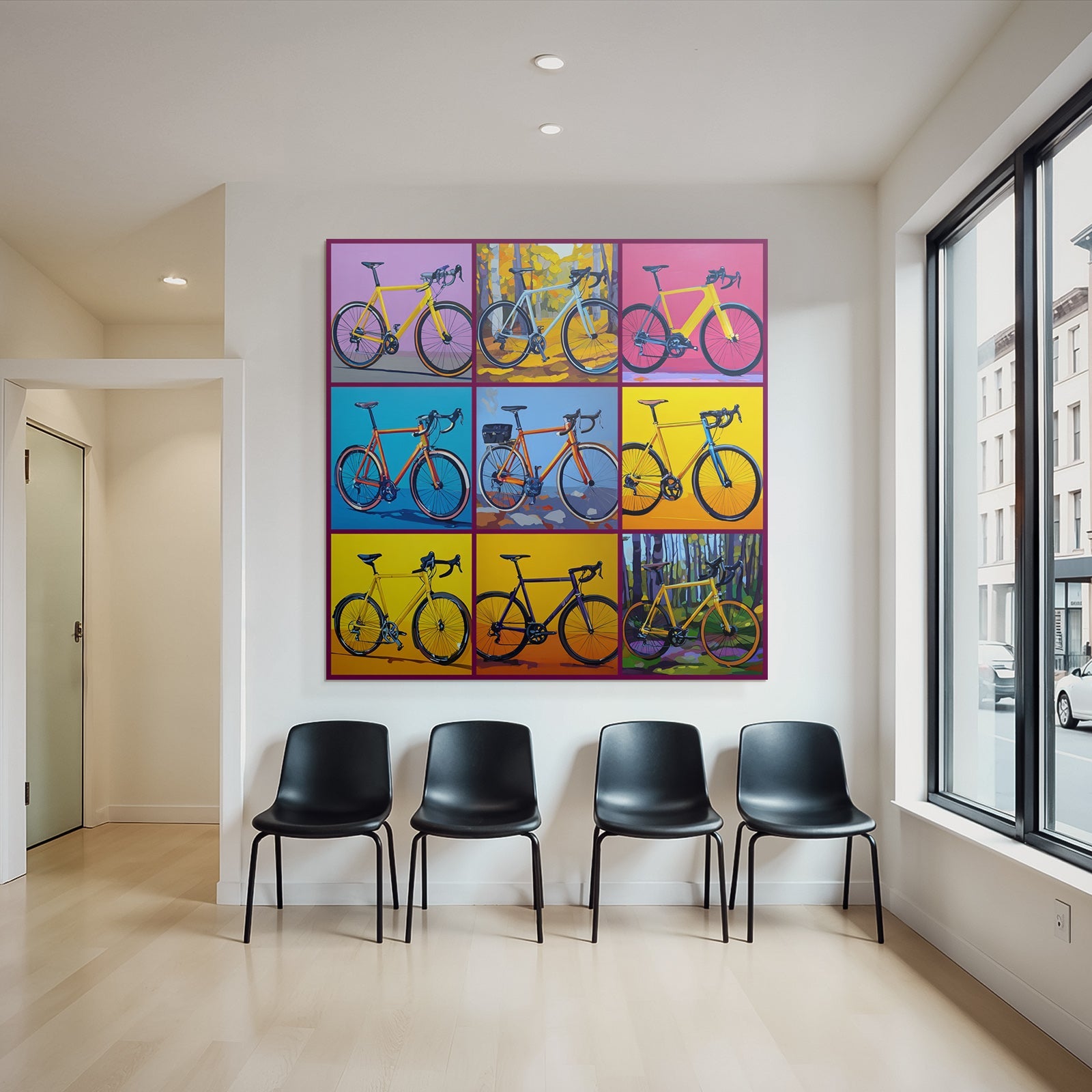 Colorful Stylish Bicycles Collage Artwork