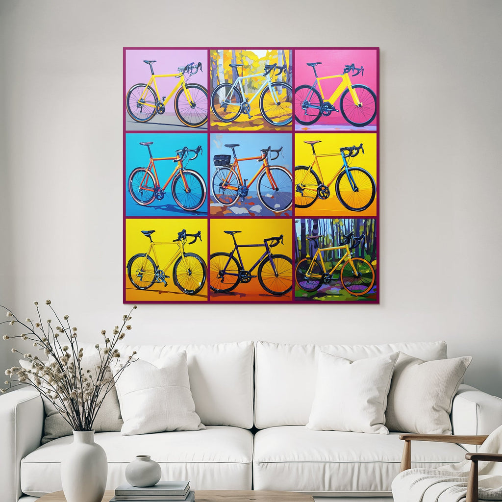 Colorful Stylish Bicycles Collage Artwork