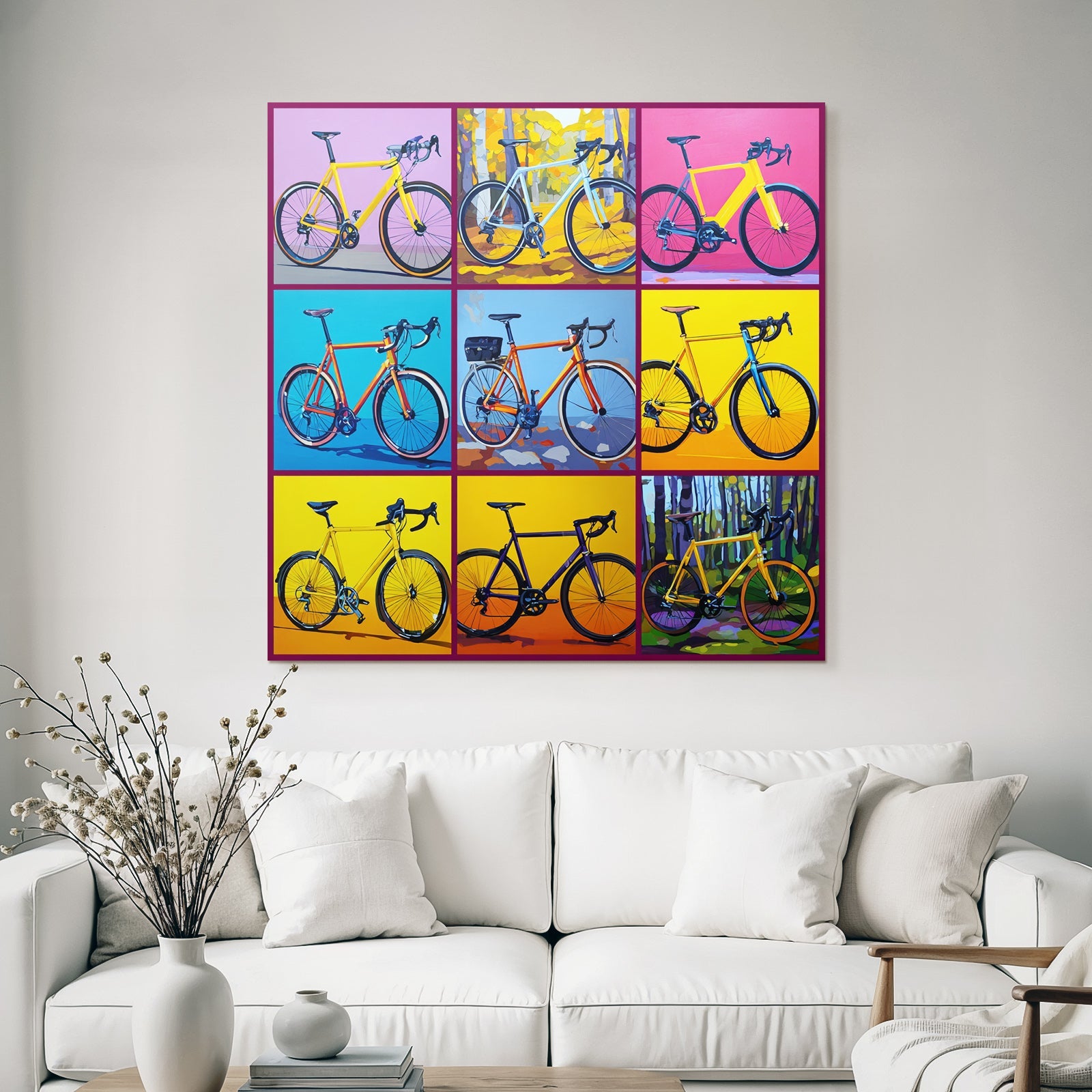 Colorful Stylish Bicycles Collage Artwork