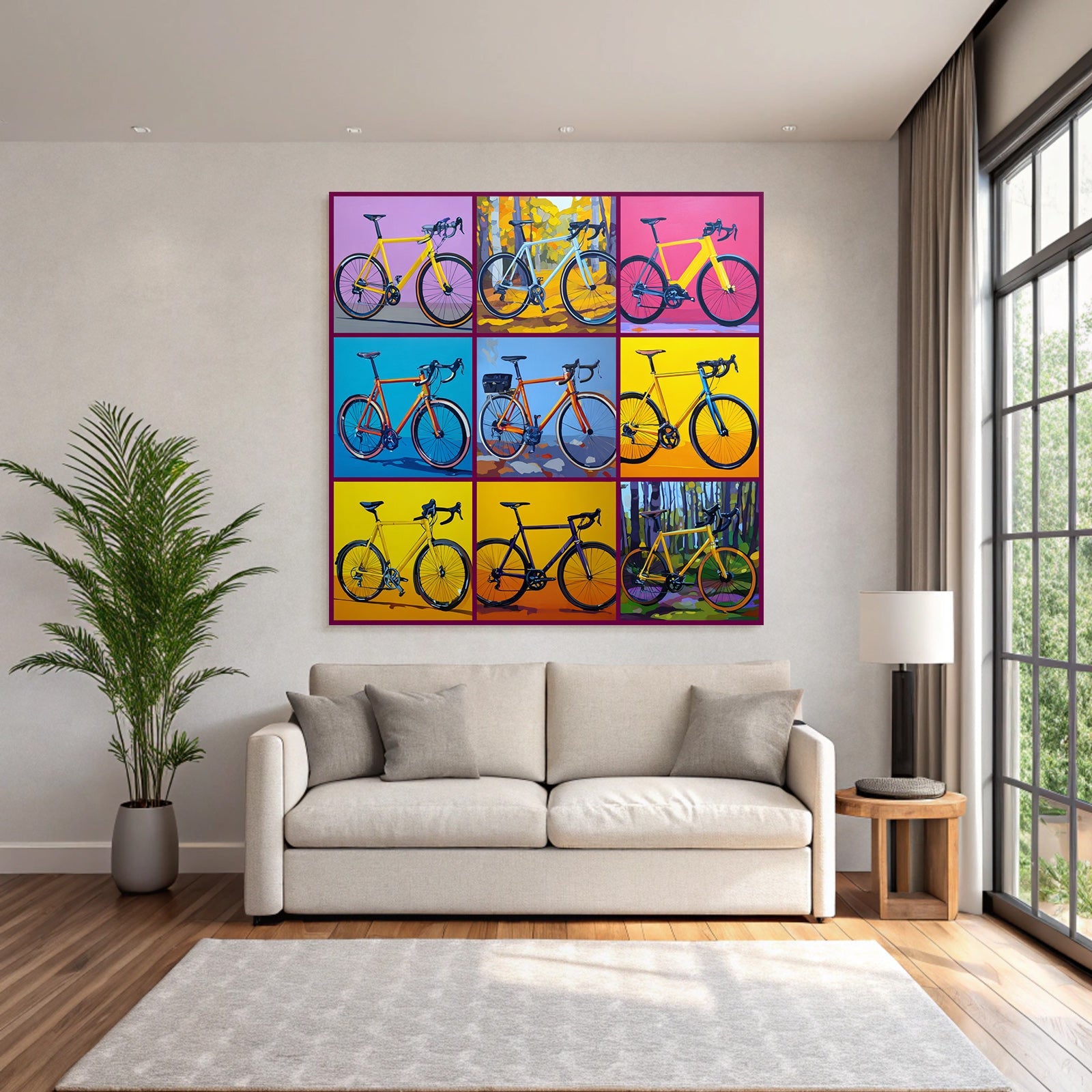 Colorful Stylish Bicycles Collage Artwork