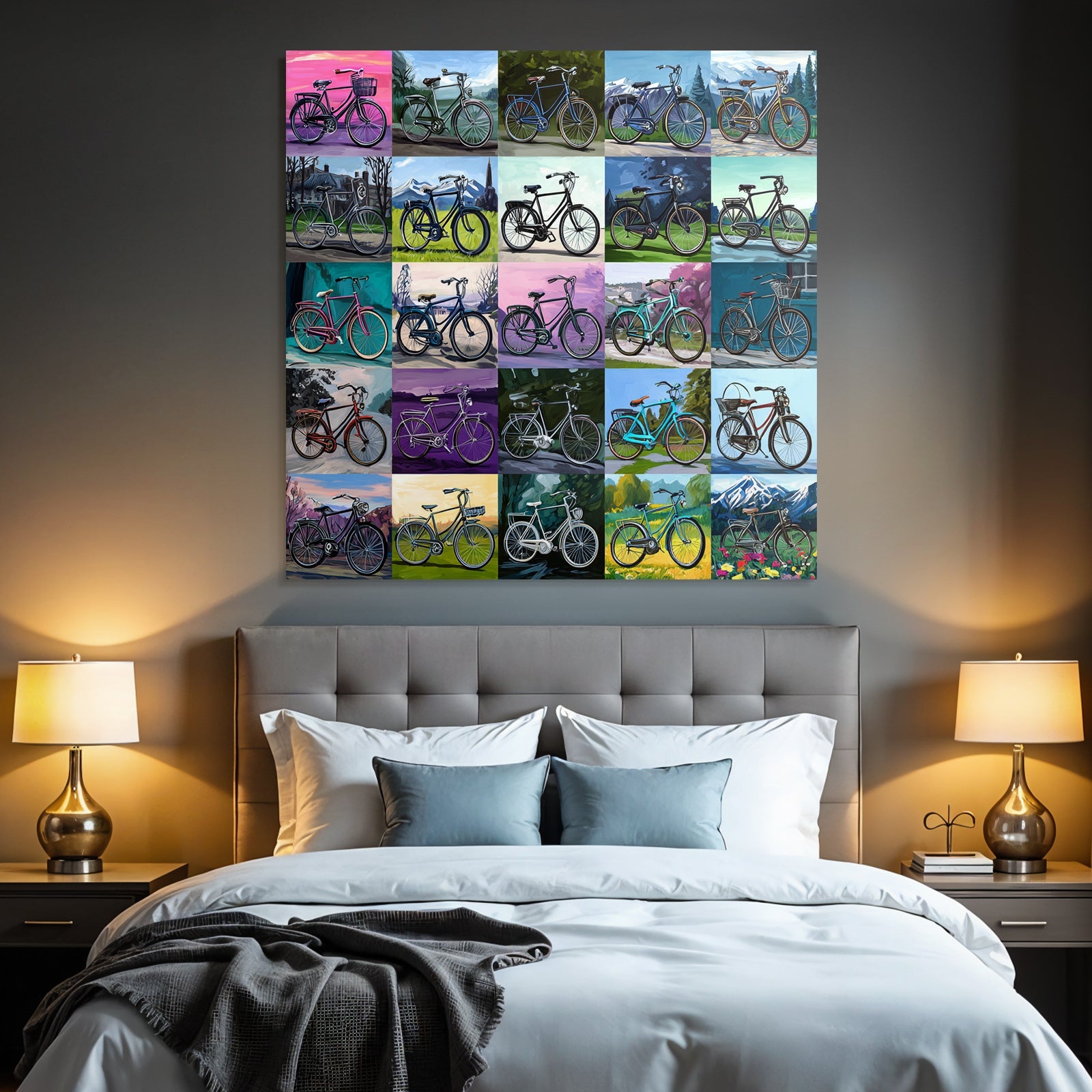 Fahrrad Collage Verschiedene Stile Hintergründe