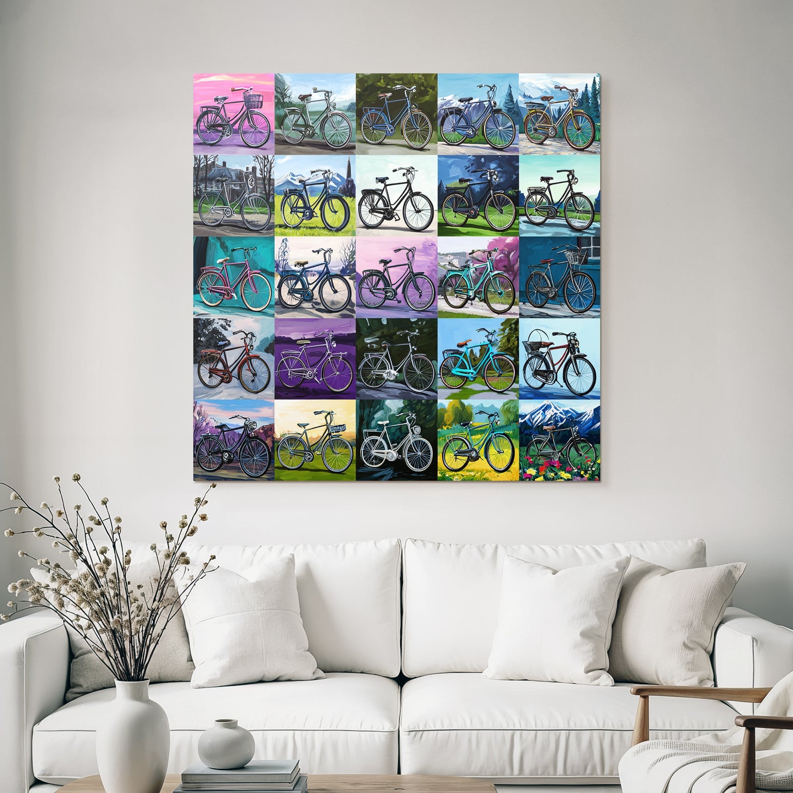 Fahrrad Collage Verschiedene Stile Hintergründe