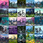 Fahrrad Collage Verschiedene Stile Hintergründe | Fahrraeder und Motorraeder | Mobilitaet und Technik