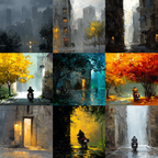Urbanlandschaften Collage Moods Stadtleben Kunst | Fahrraeder und Motorraeder | Mobilitaet und Technik
