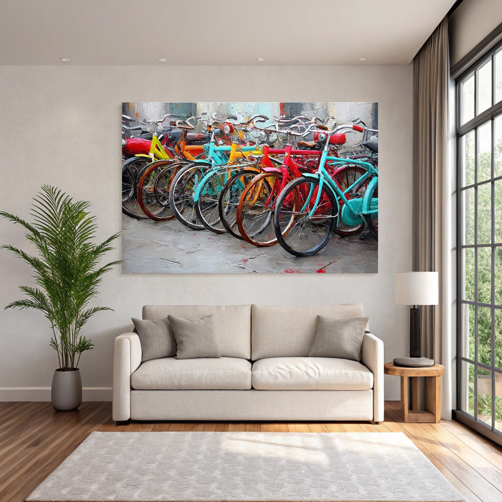 Colorful Bicycles Reihe Kunstvoll Darstellung