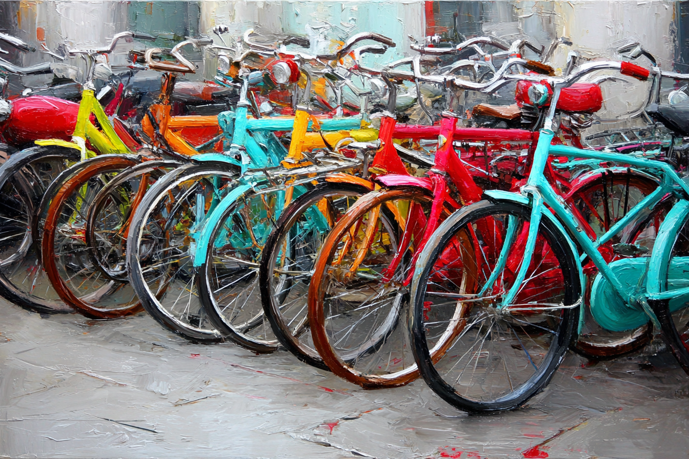 Colorful Bicycles Reihe Kunstvoll Darstellung | Fahrraeder und Motorraeder | Mobilitaet und Technik