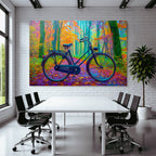 Fahrrad Im Herbstlichen Wald Mit Farbenfrohem Hintergrund