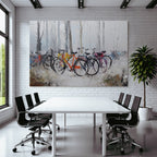 Fahrrad Szenen Im Nebel Kunstgemälde