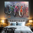 Farbenfrohe Fahrrad Aufstellung Kunststil