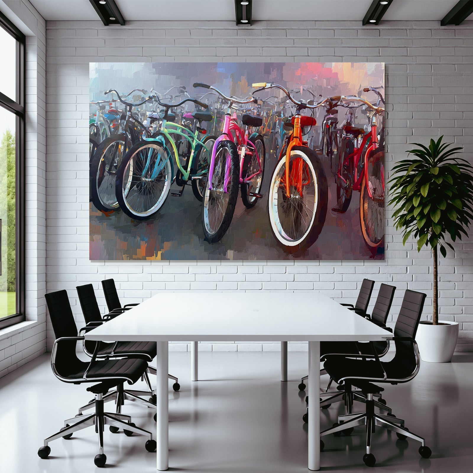 Farbenfrohe Fahrrad Aufstellung Kunststil
