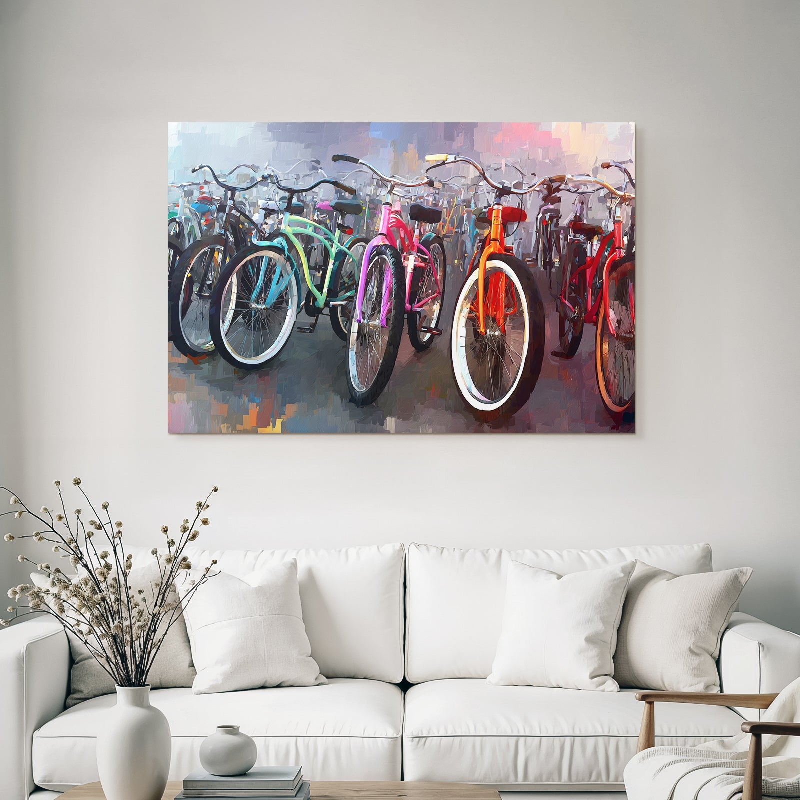 Farbenfrohe Fahrrad Aufstellung Kunststil