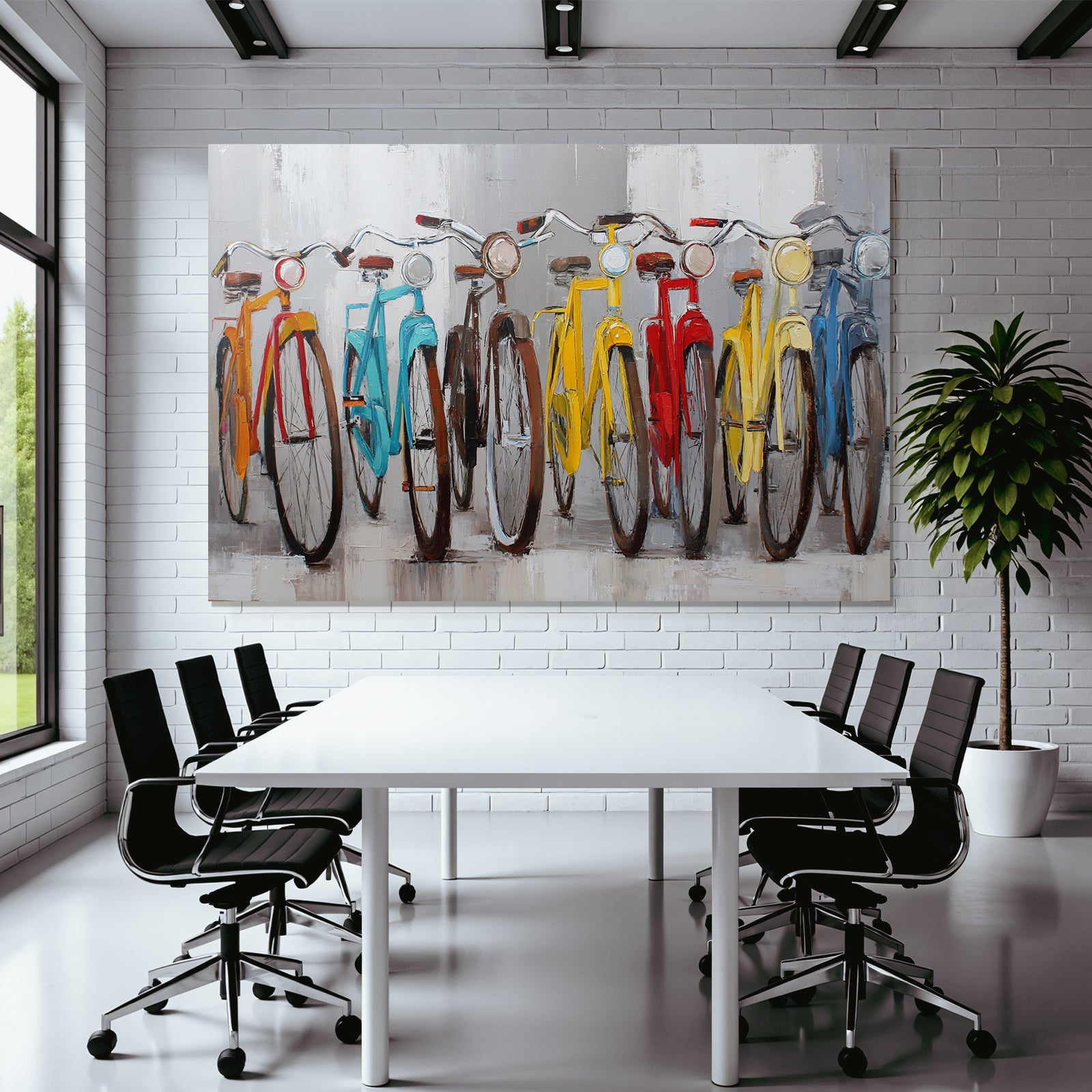 Lebendige Bike Kunstwerke Bunte Fahrrader Aufgereiht