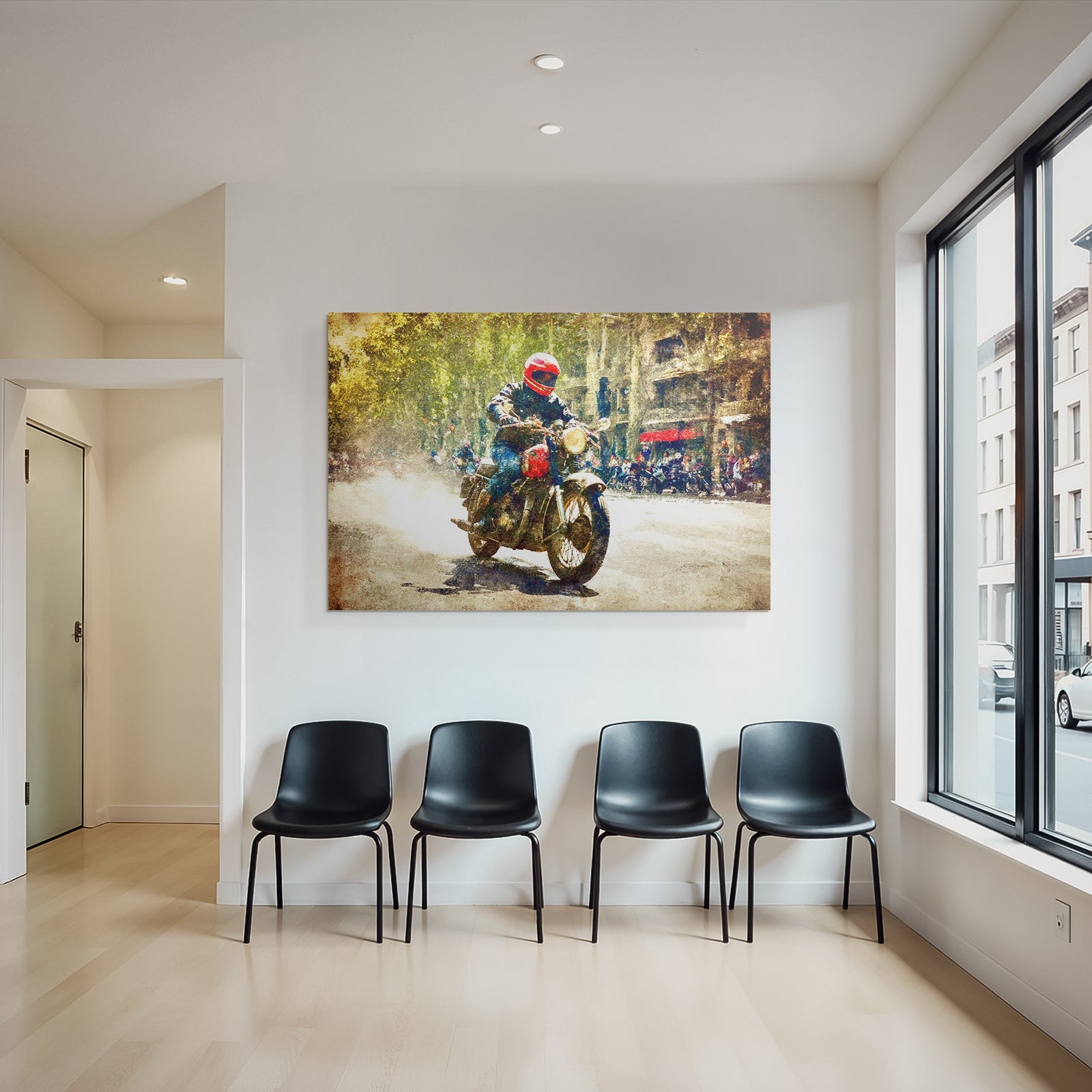 Motorradfahrer Stadt Event Symposium Vibrant Movement