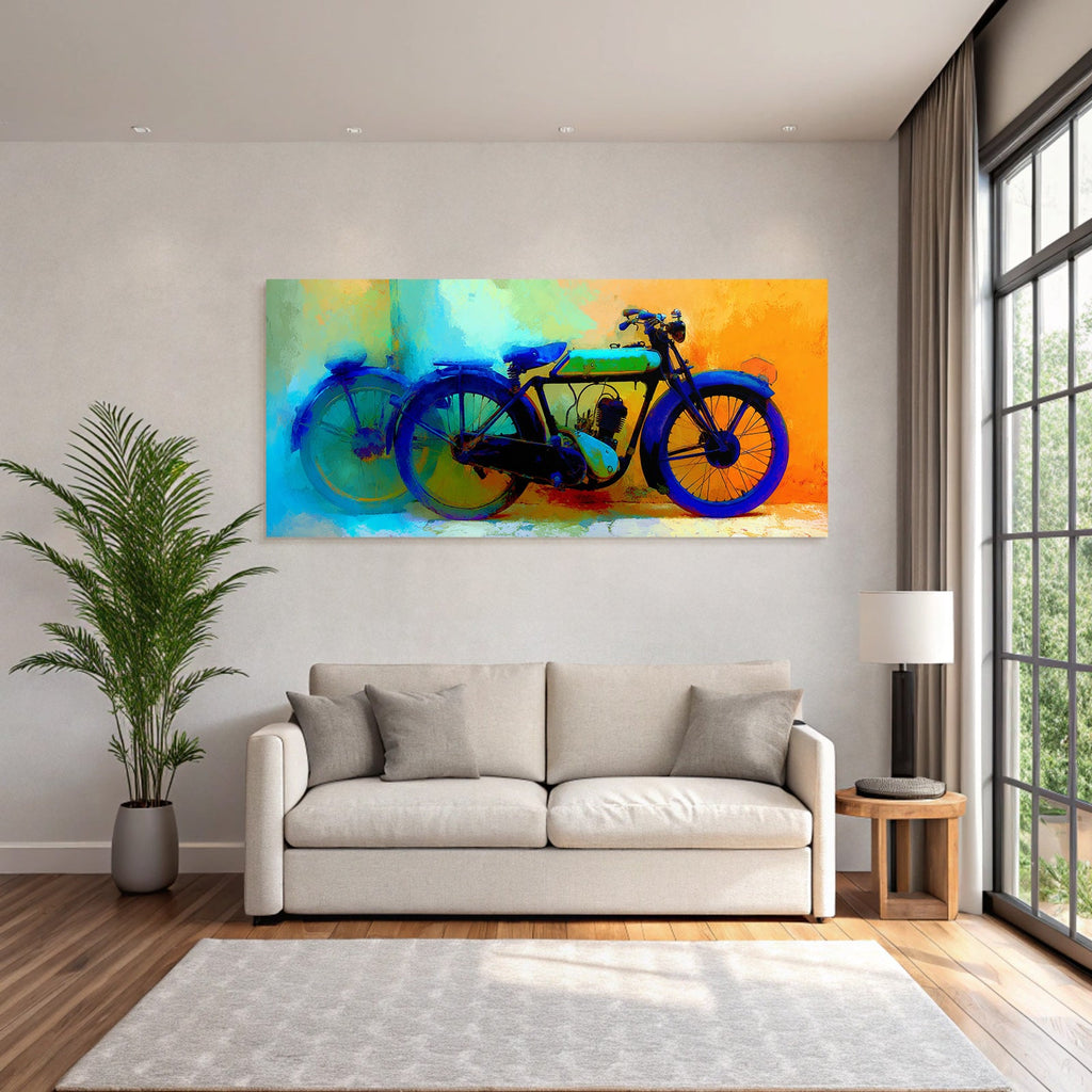 Vintage Motorcycle Kunstvolle Darstellung Farbspiel Impressionismus