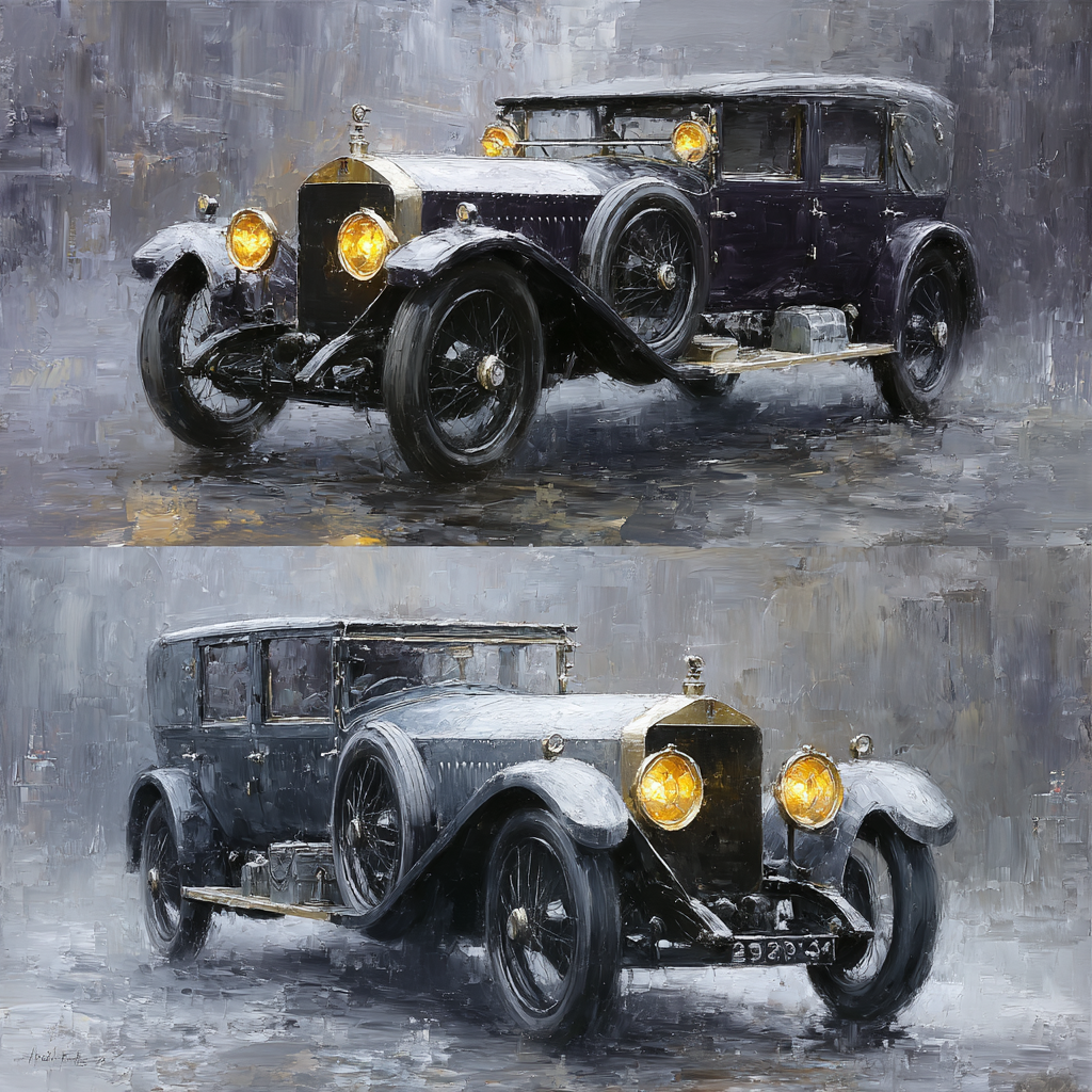 Klassische Autos Malerisch Darstellung Vintage Nostalgie | Oldtimer | Mobilitaet und Technik