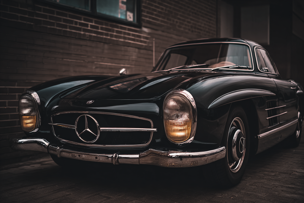 Klassischer Mercedes Benz Wagen Mitte 20 Jahrhundert Schwarz | Oldtimer | Mobilitaet und Technik