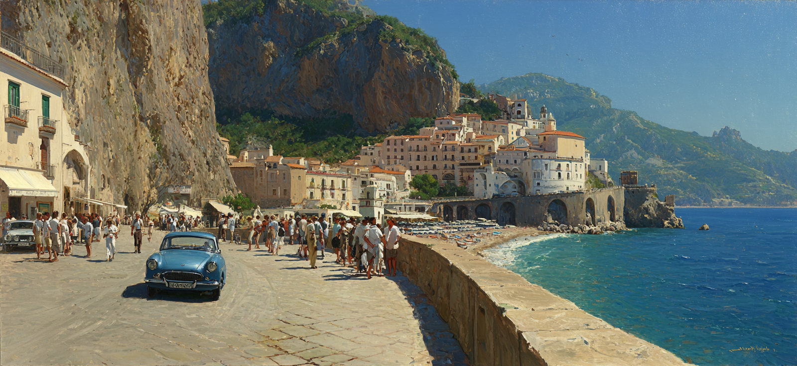 Malerische Küstenlandschaft Charmante Stadt Mediterranes Ambiente | Oldtimer | Mobilitaet und Technik