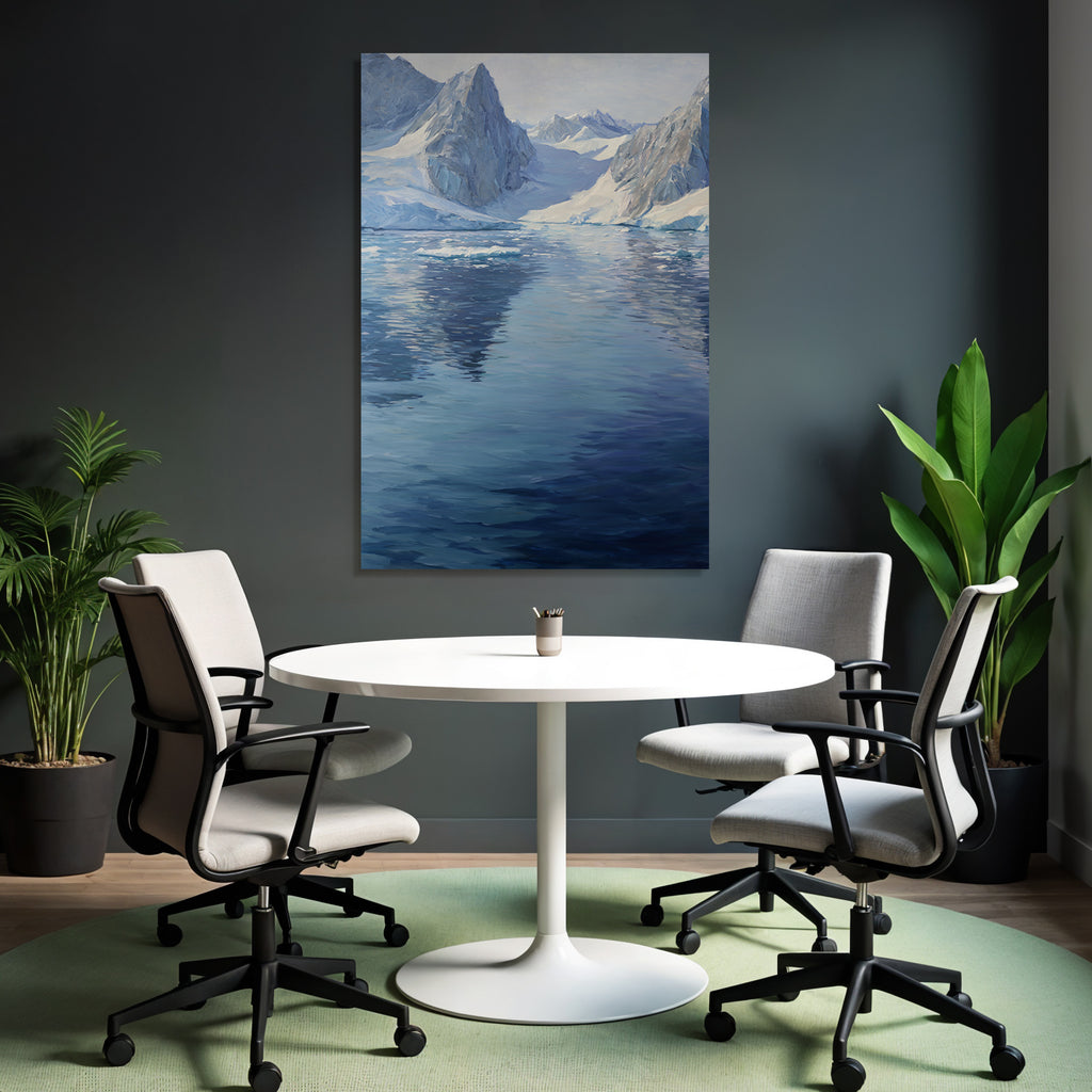 Eisige Landschaft Mit Gletschern Und Ruhigem Gletschersee
