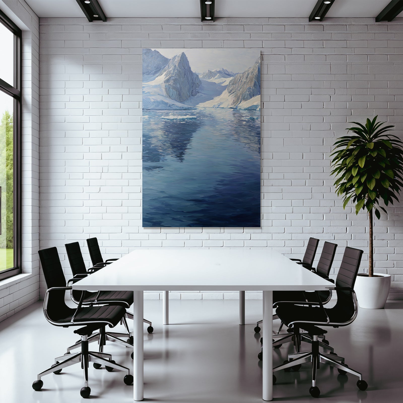 Eisige Landschaft Mit Gletschern Und Ruhigem Gletschersee