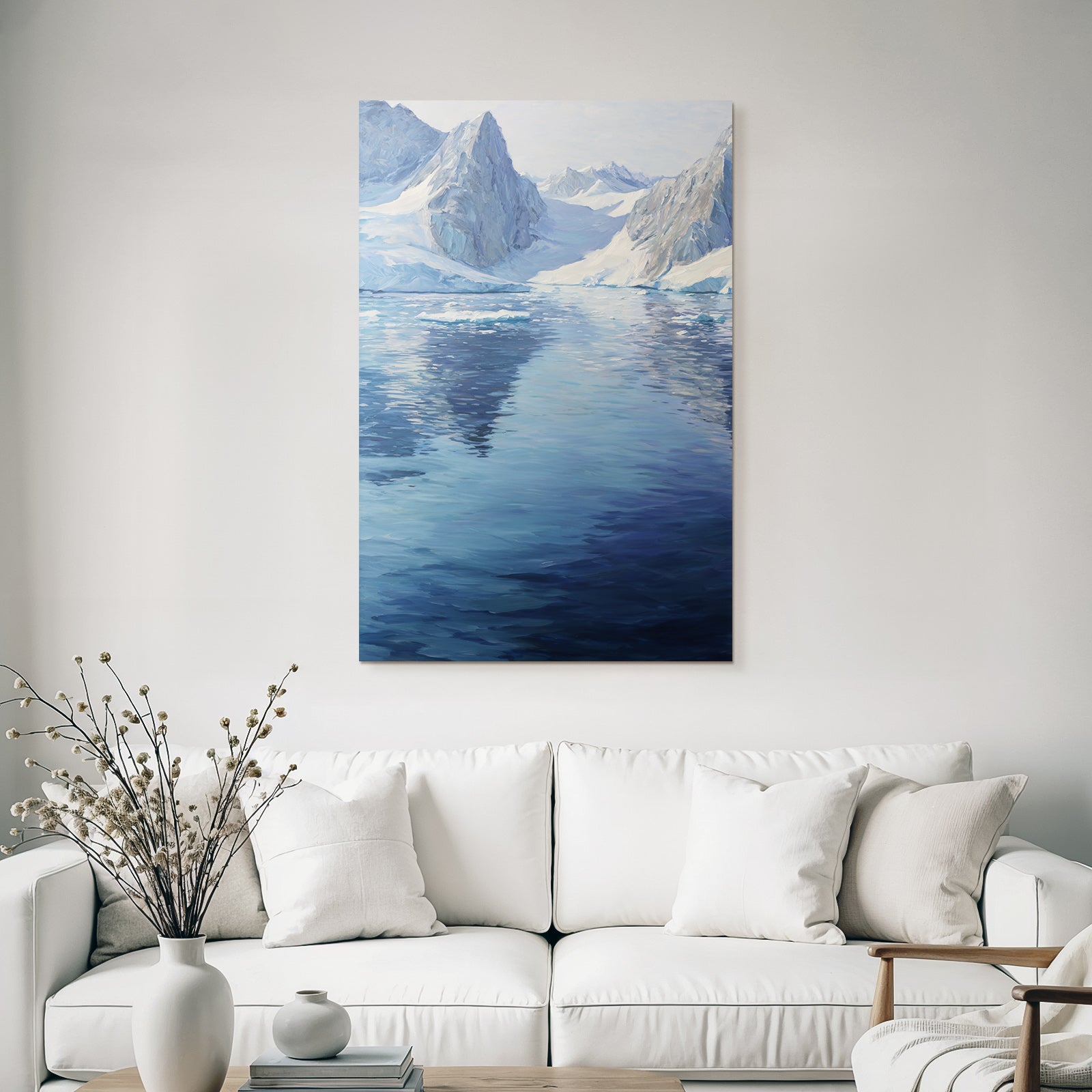 Eisige Landschaft Mit Gletschern Und Ruhigem Gletschersee