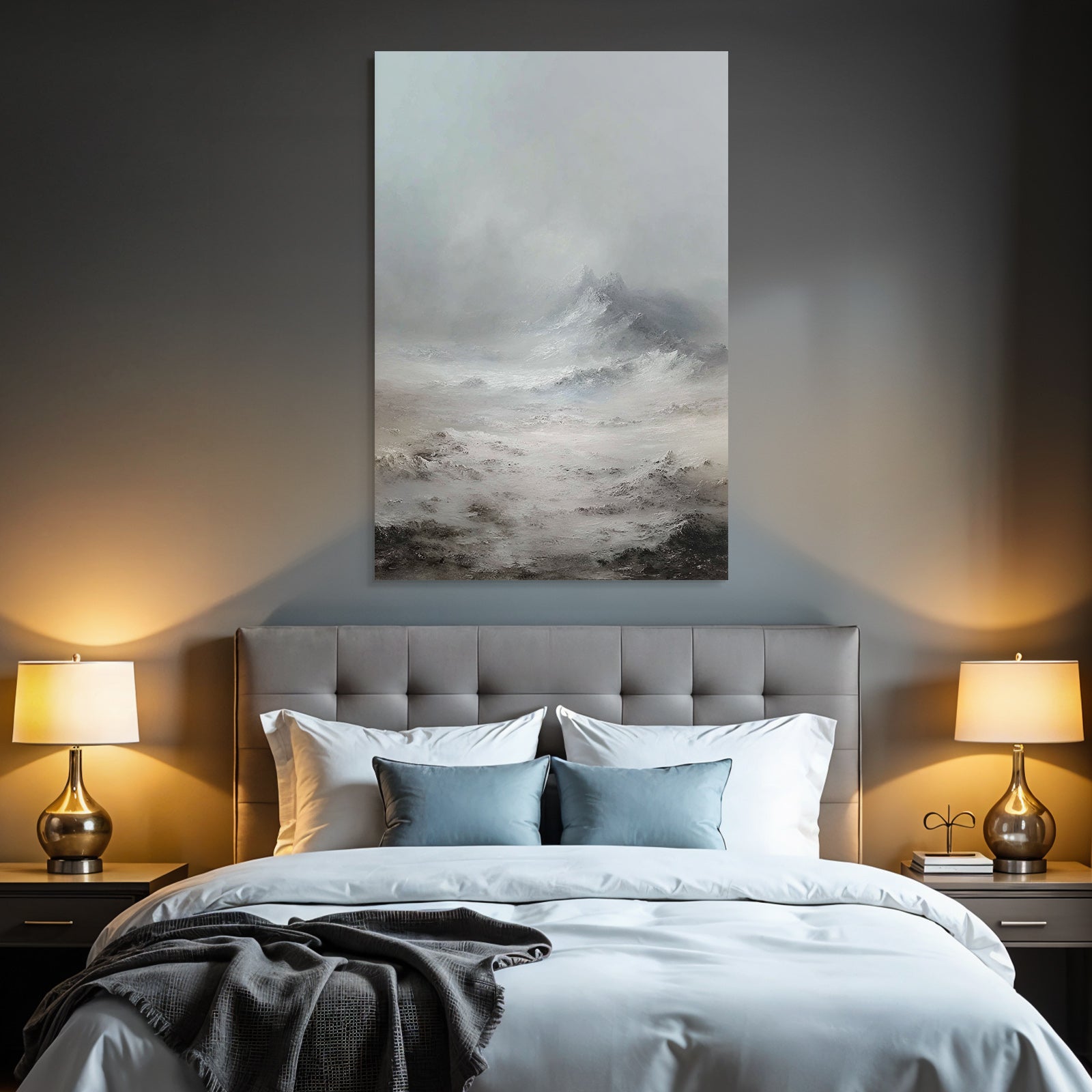 Neblige Berglandschaft Mit Sanften Farben