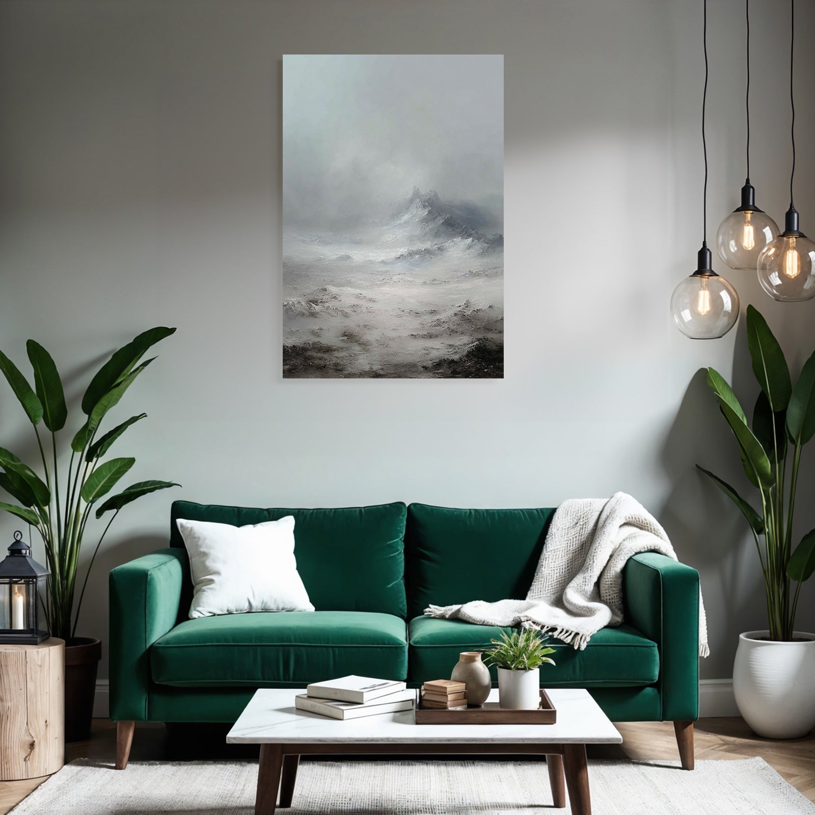 Neblige Berglandschaft Mit Sanften Farben