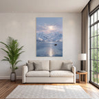 Pastellhimmel Ruhiger Bergsee Mit Ruderboot