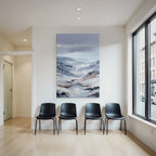Schneebedeckte Berglandschaft Mit Windendem Fluss