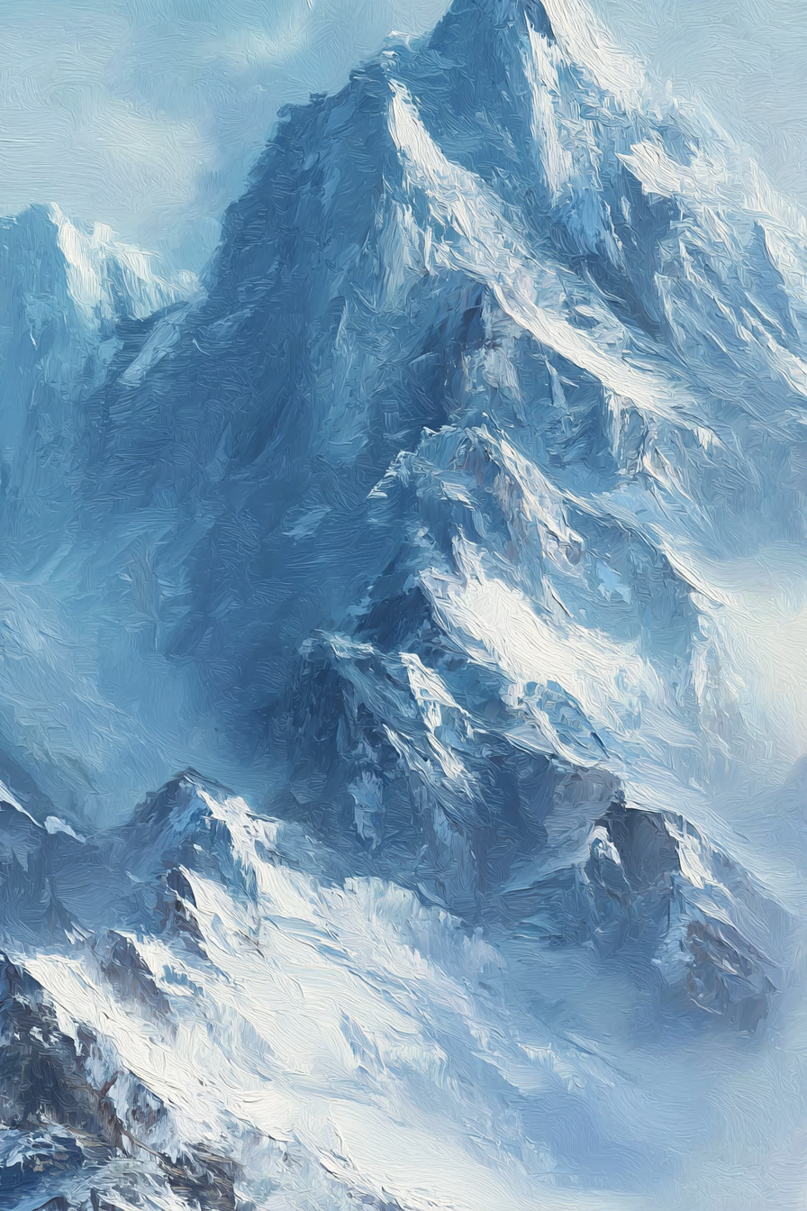 Verschneite Berglandschaft Impressionistisch | Eis und Schnee | Natur