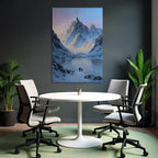 Winterlandschaft Mit Verschneiten Bergspitzen Und Zwei Wanderern Am Spiegelnden See