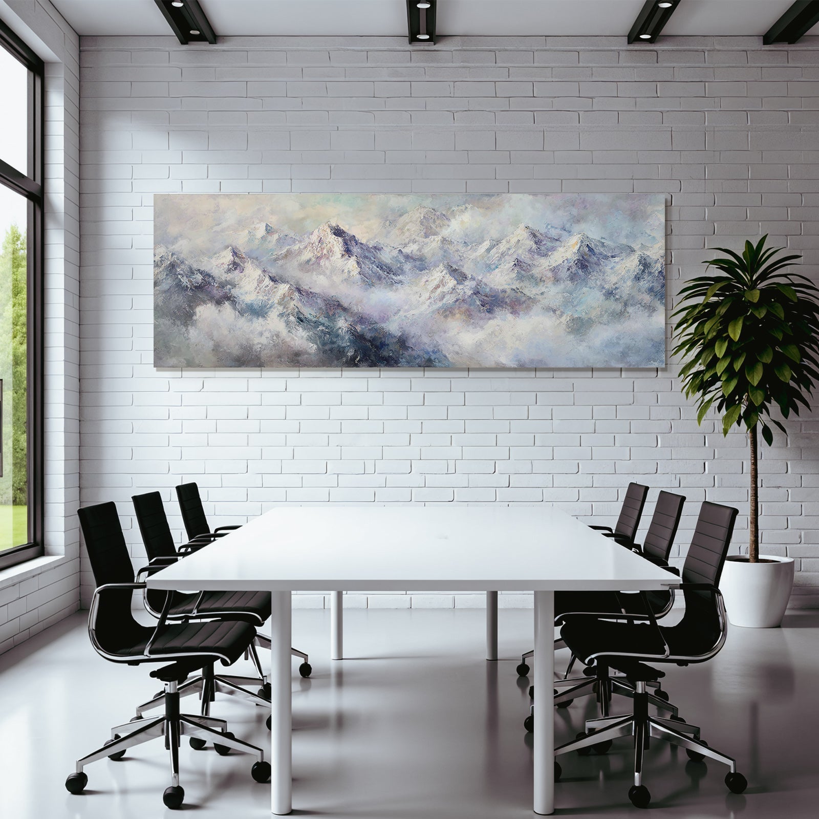 Impressionistisches Bergpanorama In Zarten Farben