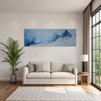Schneebedeckte Berglandschaft In Blau Und Weiss