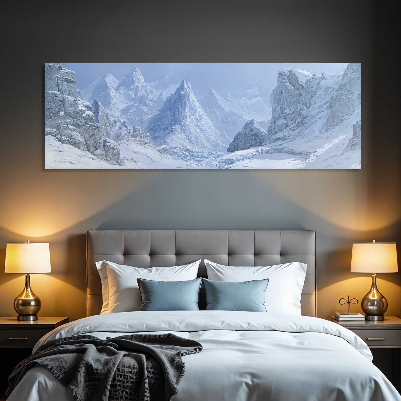 Schneebedeckte Berglandschaft Mit Hohen Gipfeln