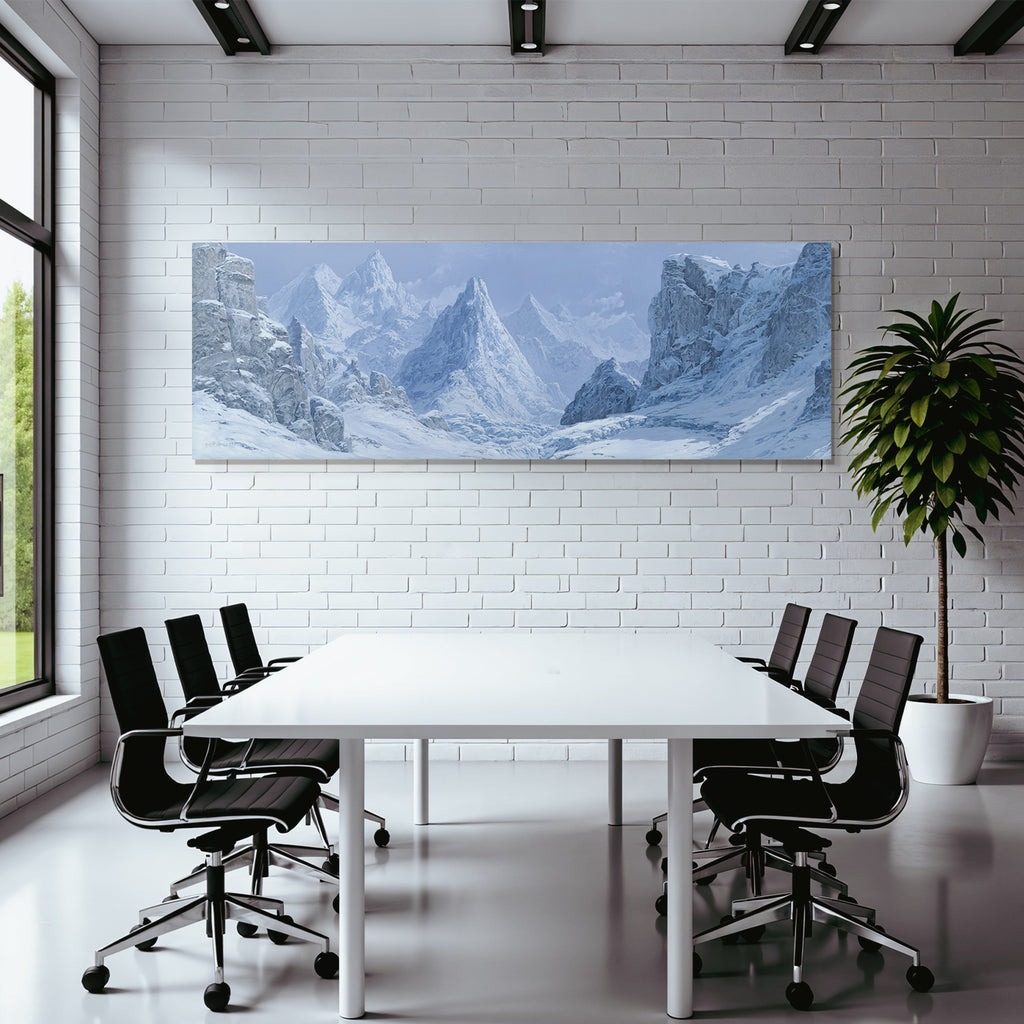 Schneebedeckte Berglandschaft Mit Hohen Gipfeln