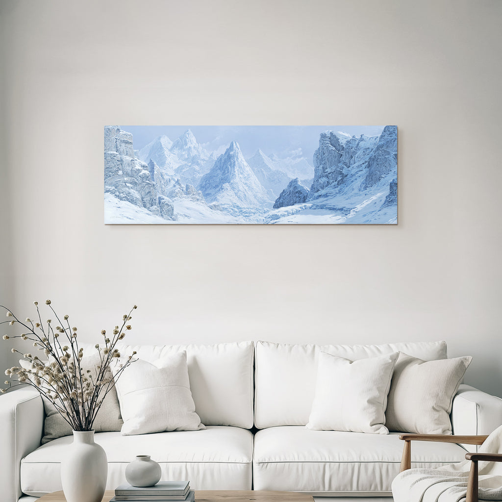 Schneebedeckte Berglandschaft Mit Hohen Gipfeln