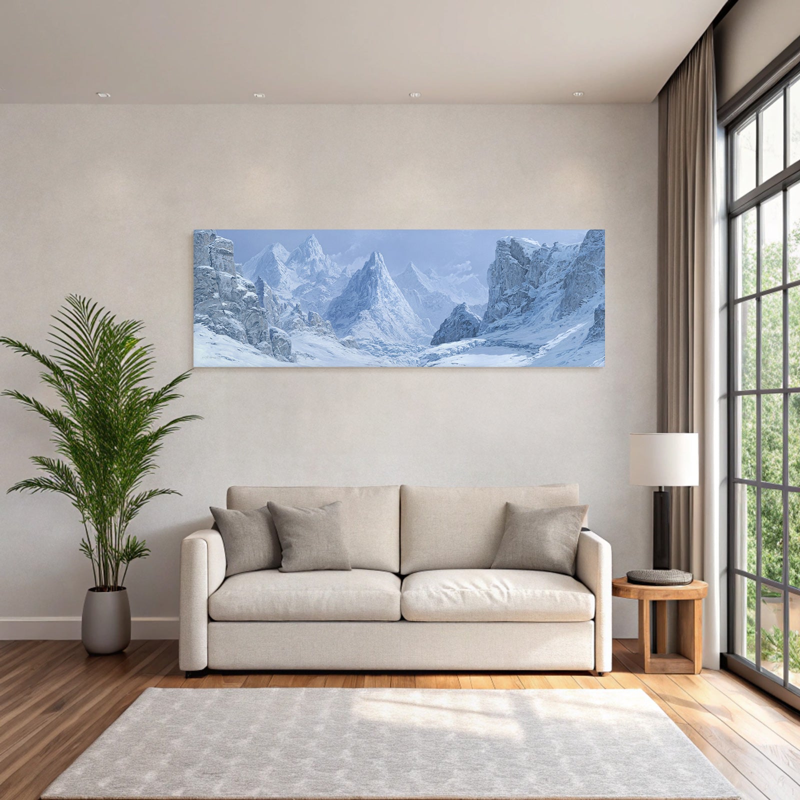 Schneebedeckte Berglandschaft Mit Hohen Gipfeln