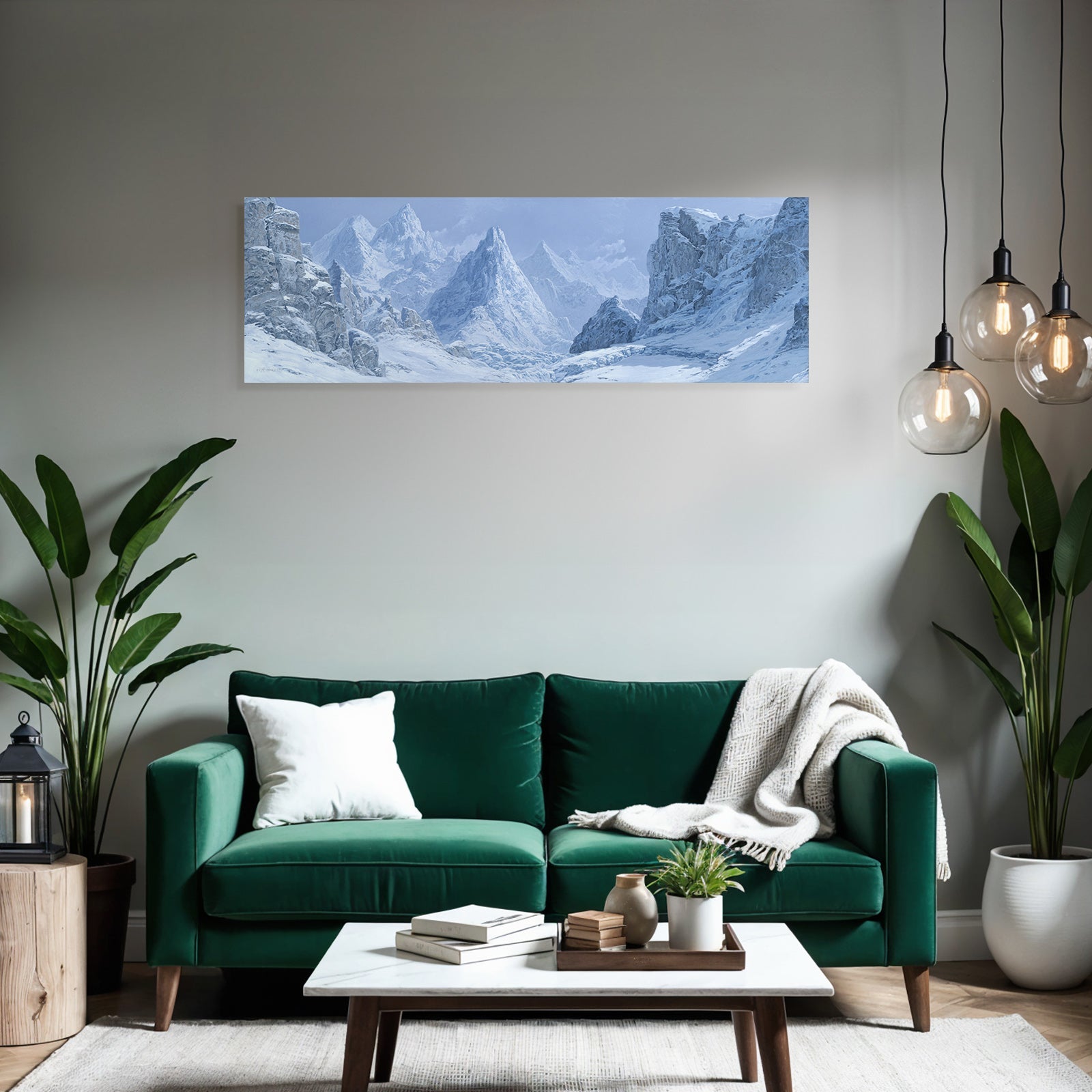 Schneebedeckte Berglandschaft Mit Hohen Gipfeln