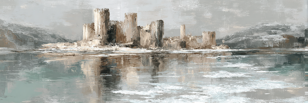 Verlassene Burgruinen Am Wasser | Eis und Schnee | Natur