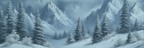 Verschneite Berge Und Immergrüne Nadelbäume | Eis und Schnee | Natur