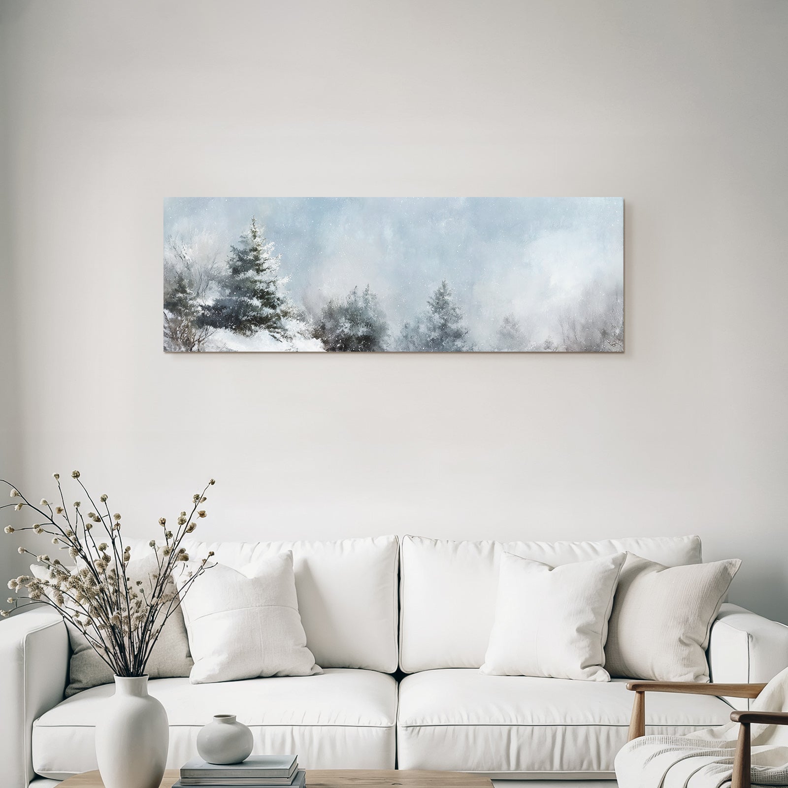 Winterlandschaft Mit Schneebedeckten Bäumen Und Ruhiger Stimmung