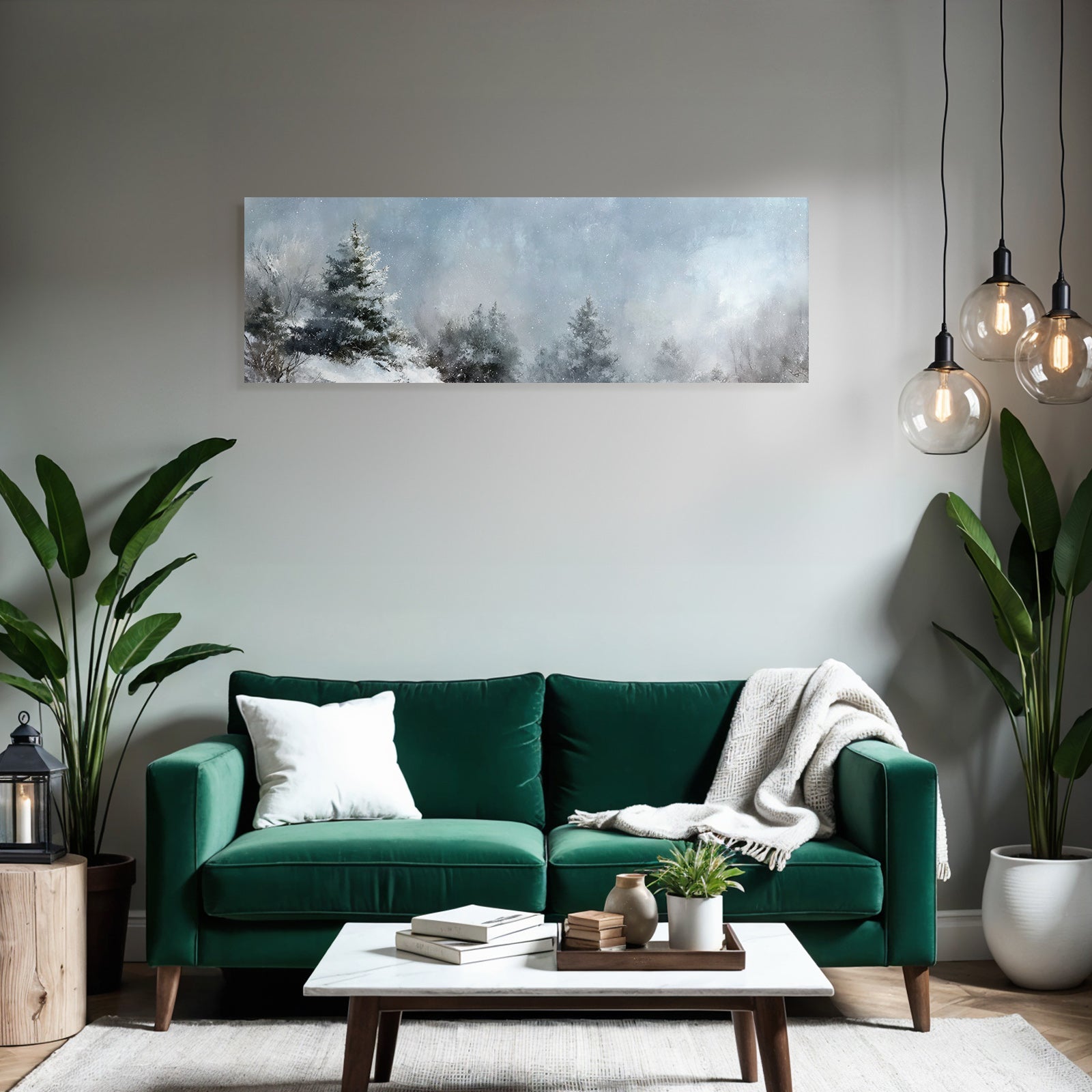 Winterlandschaft Mit Schneebedeckten Bäumen Und Ruhiger Stimmung