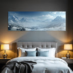 Winterlandschaft Mit Schneebedeckten Bergen Im Tal