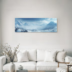 Winterlandschaft Mit Schneebedeckten Bergen Im Tal
