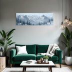 Winterlandschaft Mit Schneebedeckten Bergen Und Kiefern