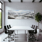 Winterlandschaft Mit Schneebedeckten Bergen Und Spiegelndem Fluss