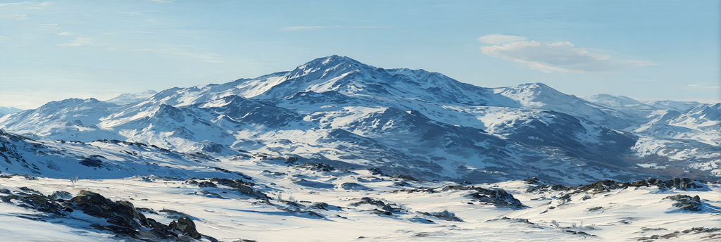 Winterlandschaft Mit Schneebedeckten Bergen Unter Klarem Himmel | Eis und Schnee | Natur